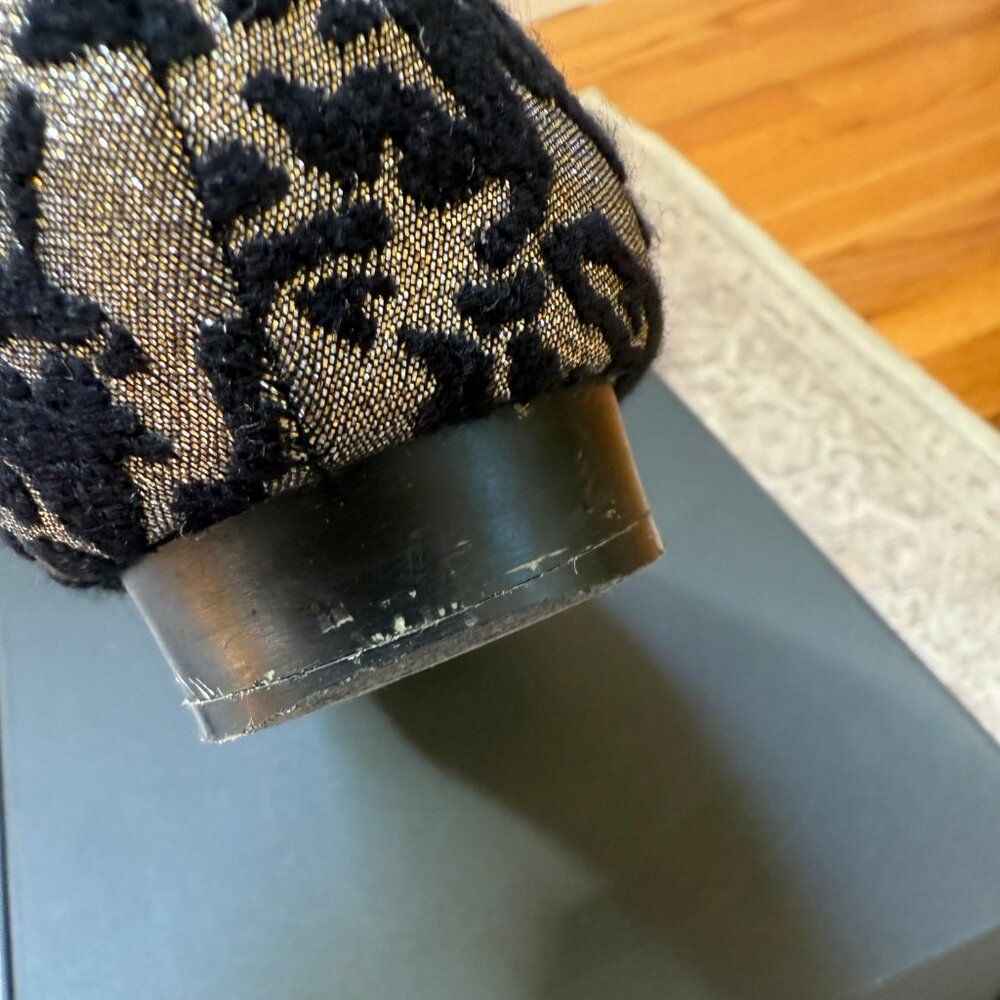 Nanette Lepore Black & Gold Brocade Loafer Pumps – Elegant & Versatile - Picture 9 of 11